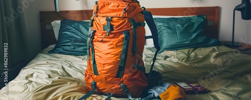 Packed Backpack with Travel...