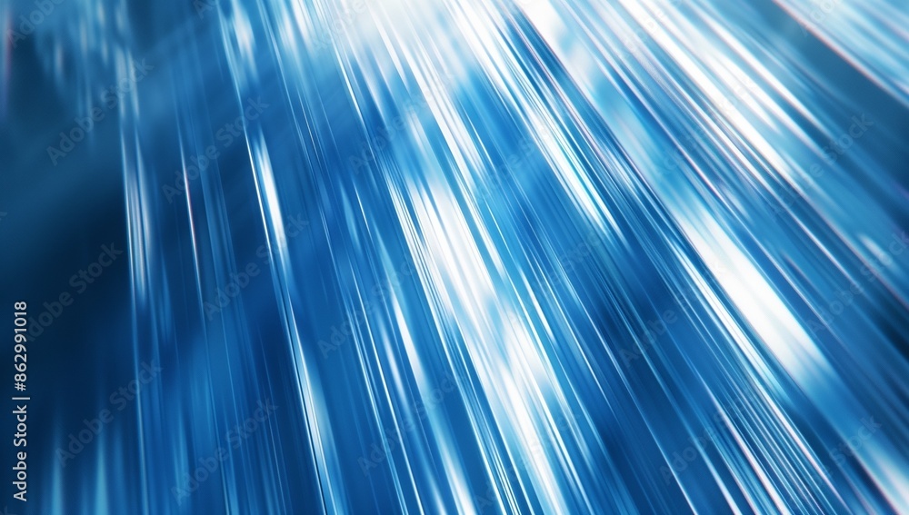 Blue background with white vertical lines, futuristic abstract design, motion blur effect, vertical line composition Blue background with white vertical lines, futuristic abstract design, motion blur effect, vertical line composition