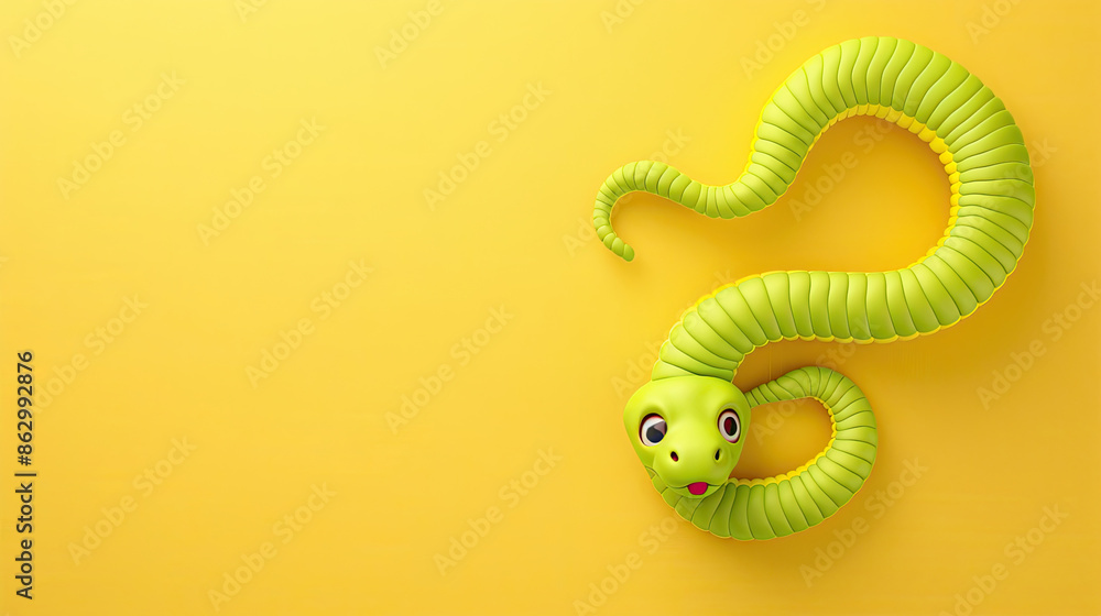 Cute 3D Snake Border Frame for International Snake Day with Text Space Cute 3D Snake Border Frame for International Snake Day with Text Space