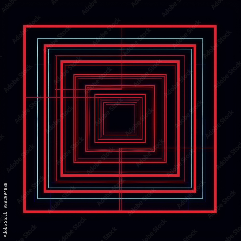 The logo is depicted as a contour drawing enclosed within a red squares, set against a backdrop of thin blue neon lines representing technology and science on a black background The logo is depicted as a contour drawing enclosed within a red squares, set against a backdrop of thin blue neon lines representing technology and science on a black background