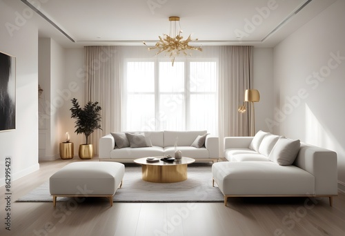 Photo interior modern design room 3d illustration