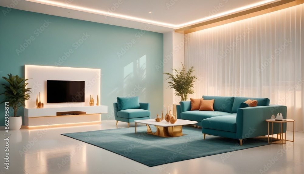 Photo interior modern design room 3d illustration Photo interior modern design room 3d illustration