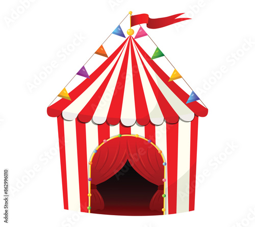Circus tent vector design illustration isolated on white background.