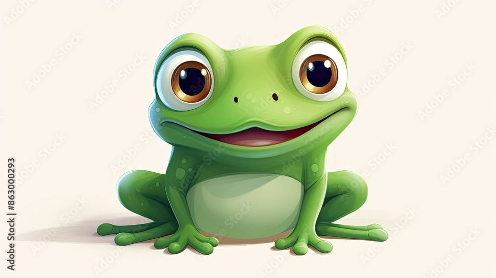 Obraz premium cartoon green frog 