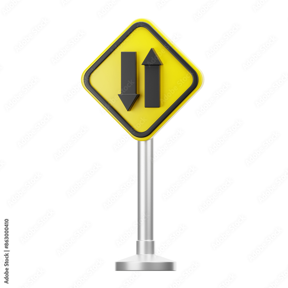 3D illustration of Two way traffic 3D illustration of Two way traffic