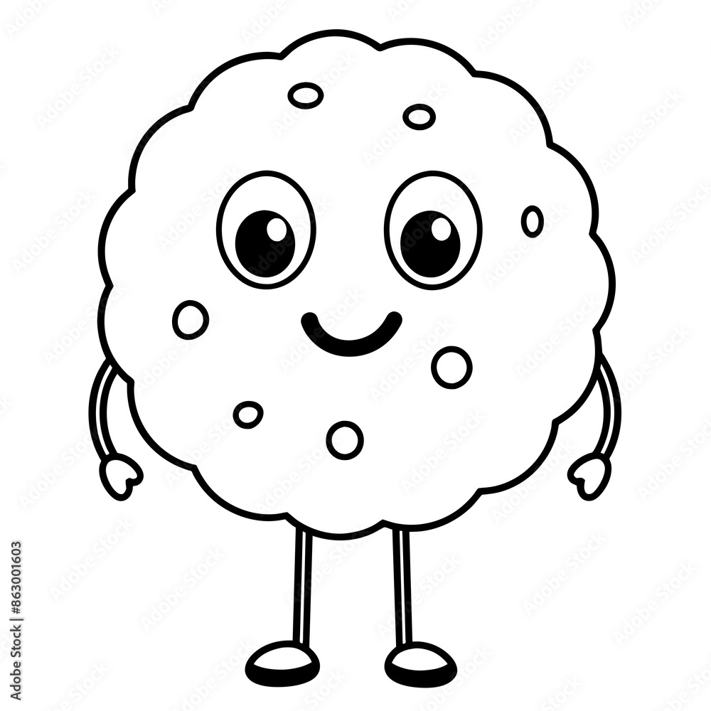 Obraz premium Cute cartoon biscuit adorable vector illustration