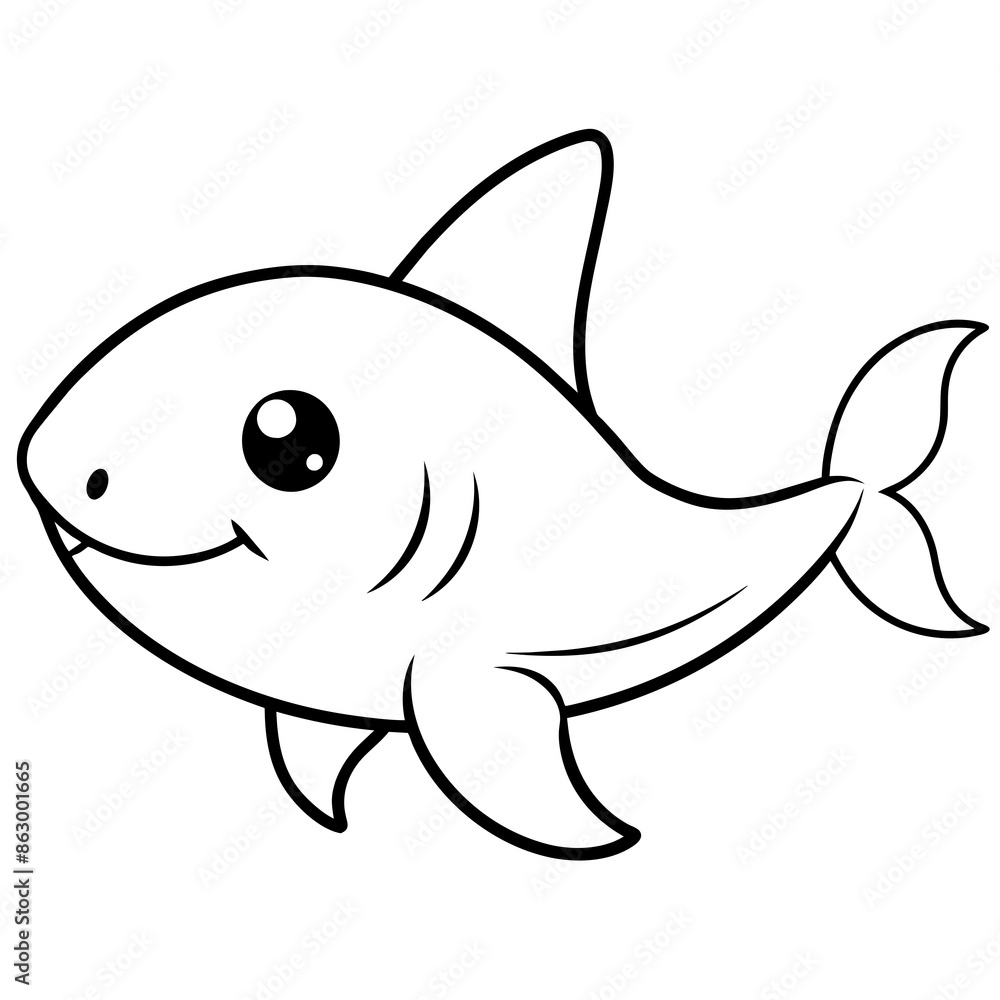 Fototapeta premium Funny baby shark vector illustration