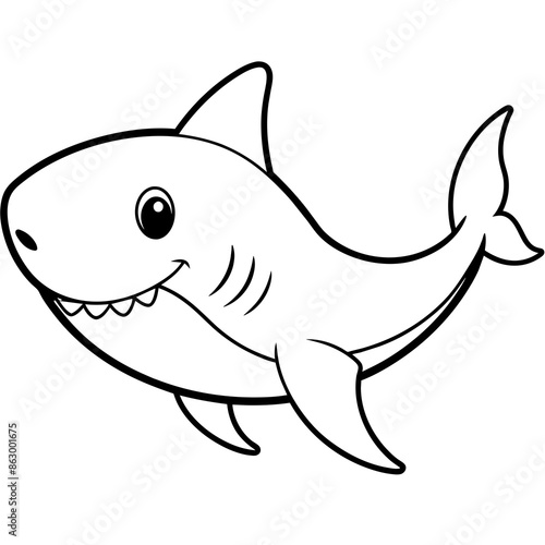Funny baby shark vector illustration