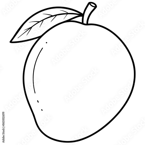 illustration of a mango vector line art