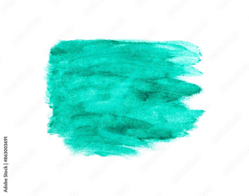 Fototapeta premium Abstract green watercolor on white background.