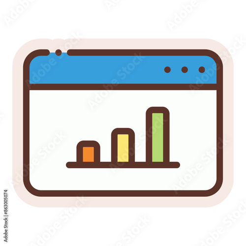 statistical bar chart on website sticker