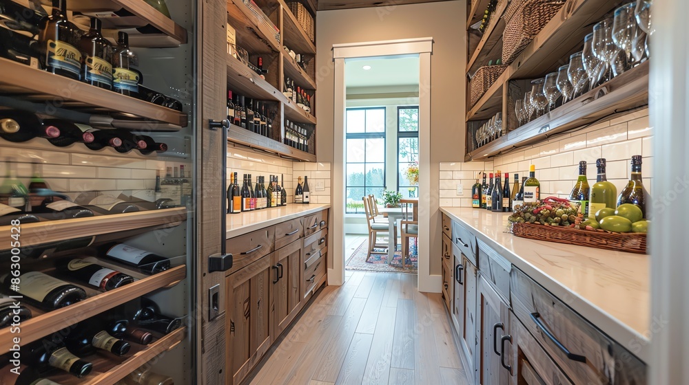 A pantry with a builtin wine rack A pantry with a builtin wine rack