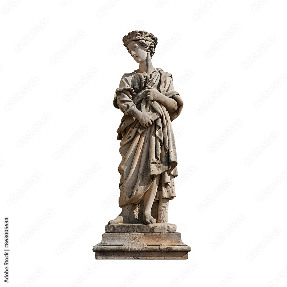 photo of a garden statue isolated on a white background. photo of a garden statue isolated on a white background.