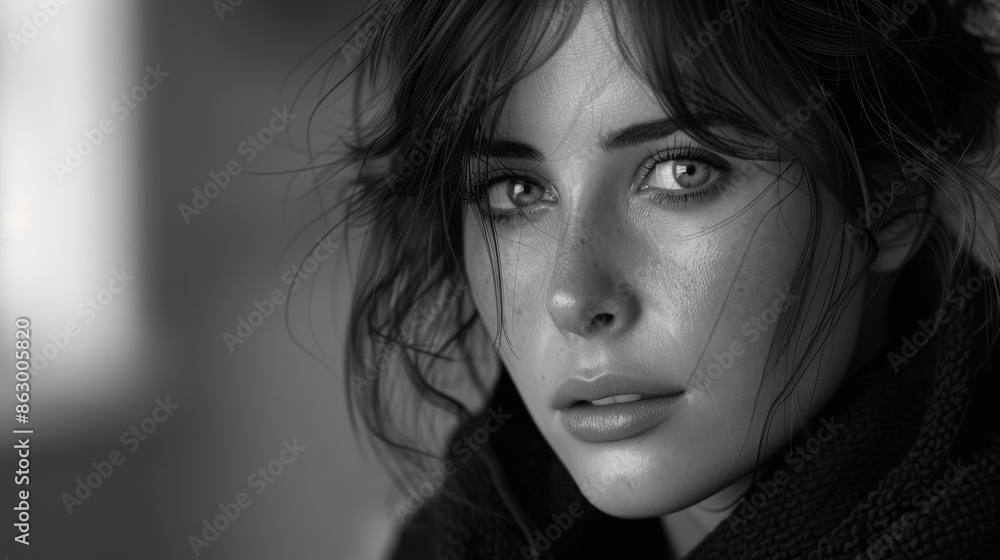 Fototapeta premium woman in black and white
