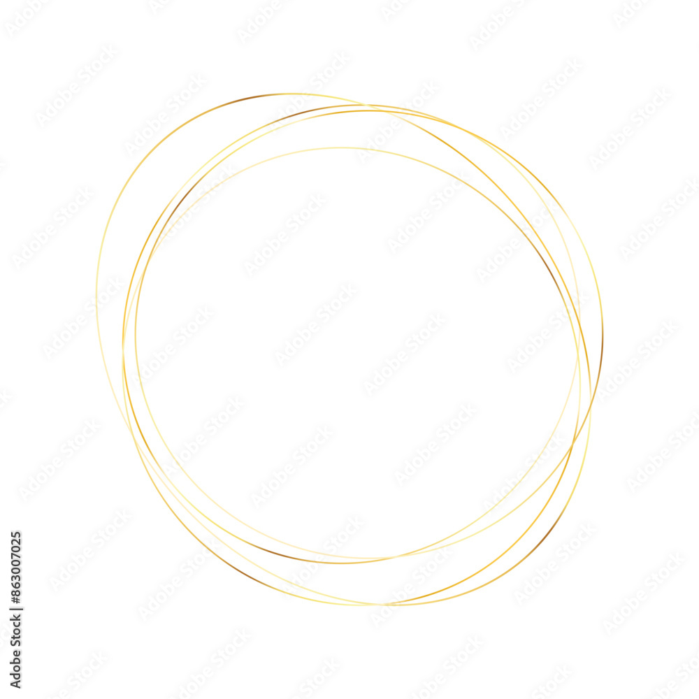 Golden round frame with light effects Golden round frame with light effects