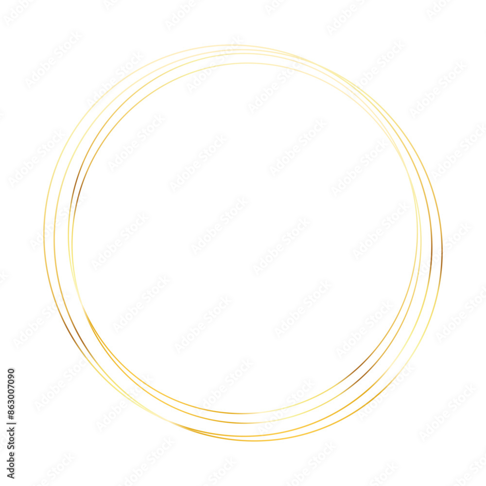 Golden round frame with light effects Golden round frame with light effects