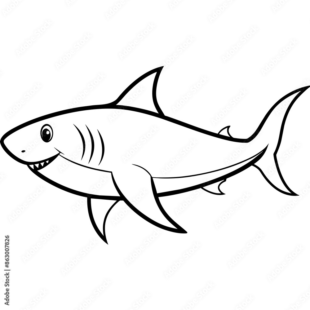 Shark line art vector illustration Shark line art vector illustration