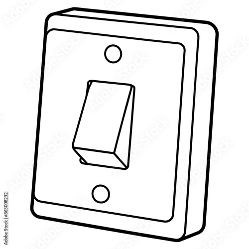 Light switch line art vector illustration
