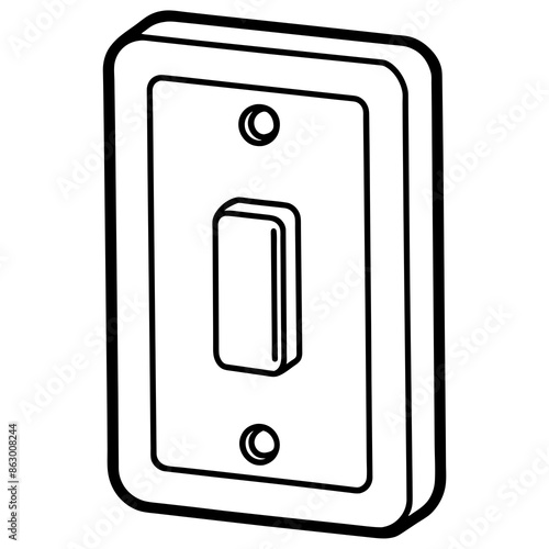 Light switch line art vector illustration