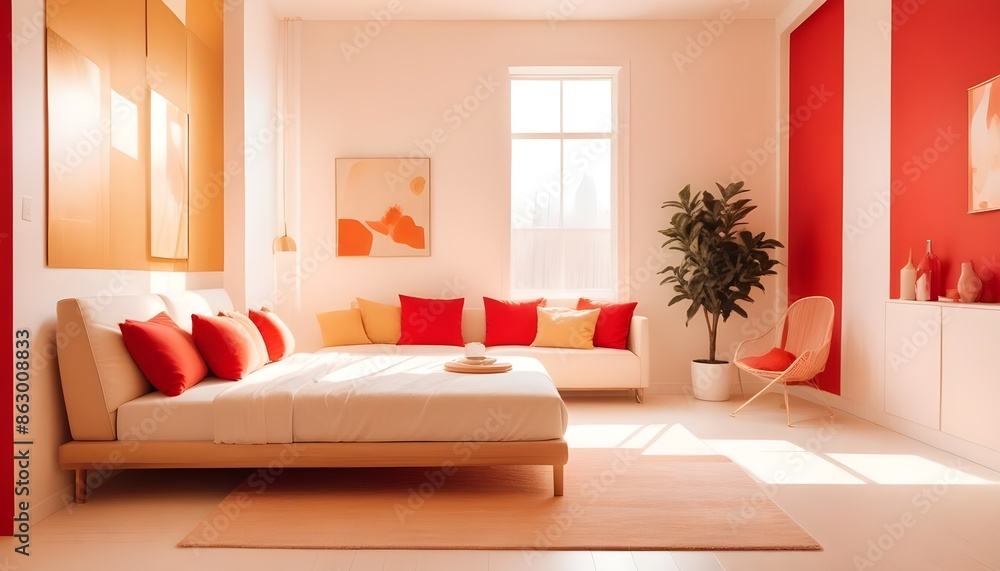 Photo interior modern design room 3d illustration Photo interior modern design room 3d illustration