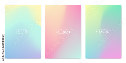 Collection abstract colorful effect bright color blend liquid background. Gradient mesh. Modern design template for card, banner, poster, social media, promotion background