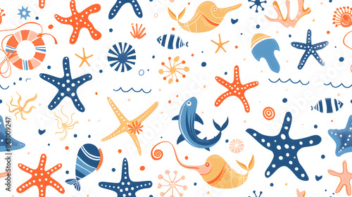 Sea life collection pattern