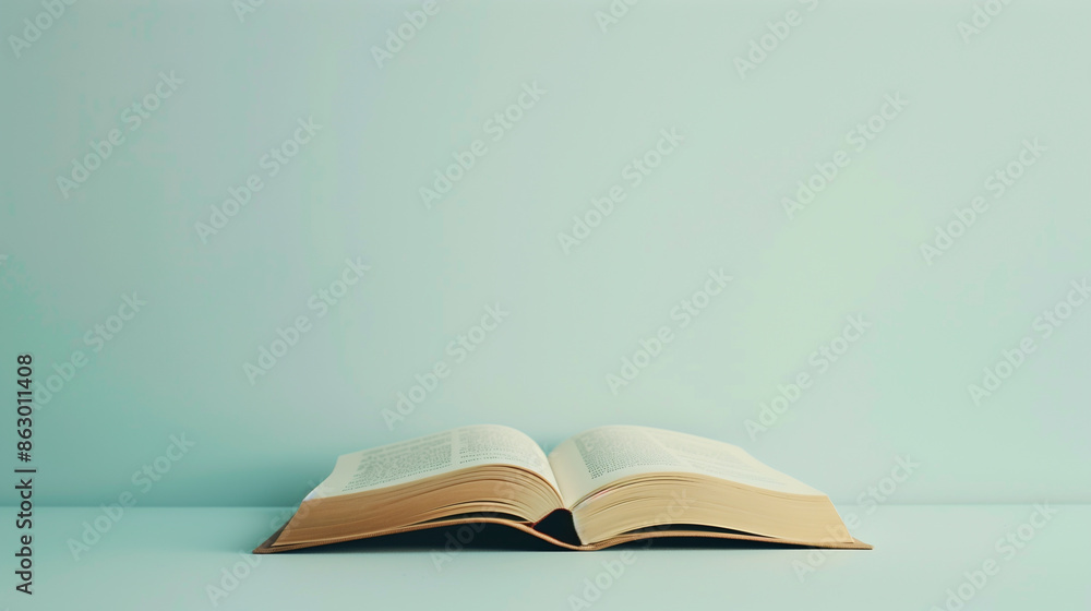 Open book, light white background Open book, light white background