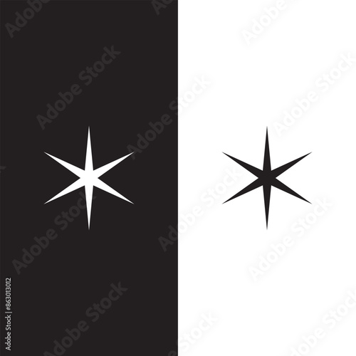star of 8 points silhouette style icon vector design
