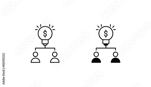 Co Founder icon design with white background stock illustration