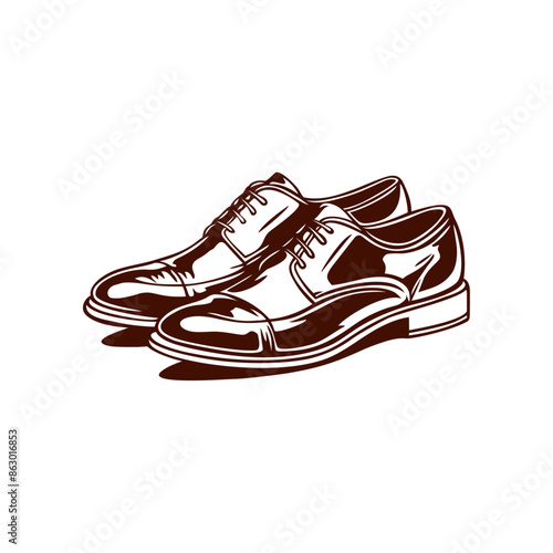 Hand Drawn Formal Man Shoes Illustration