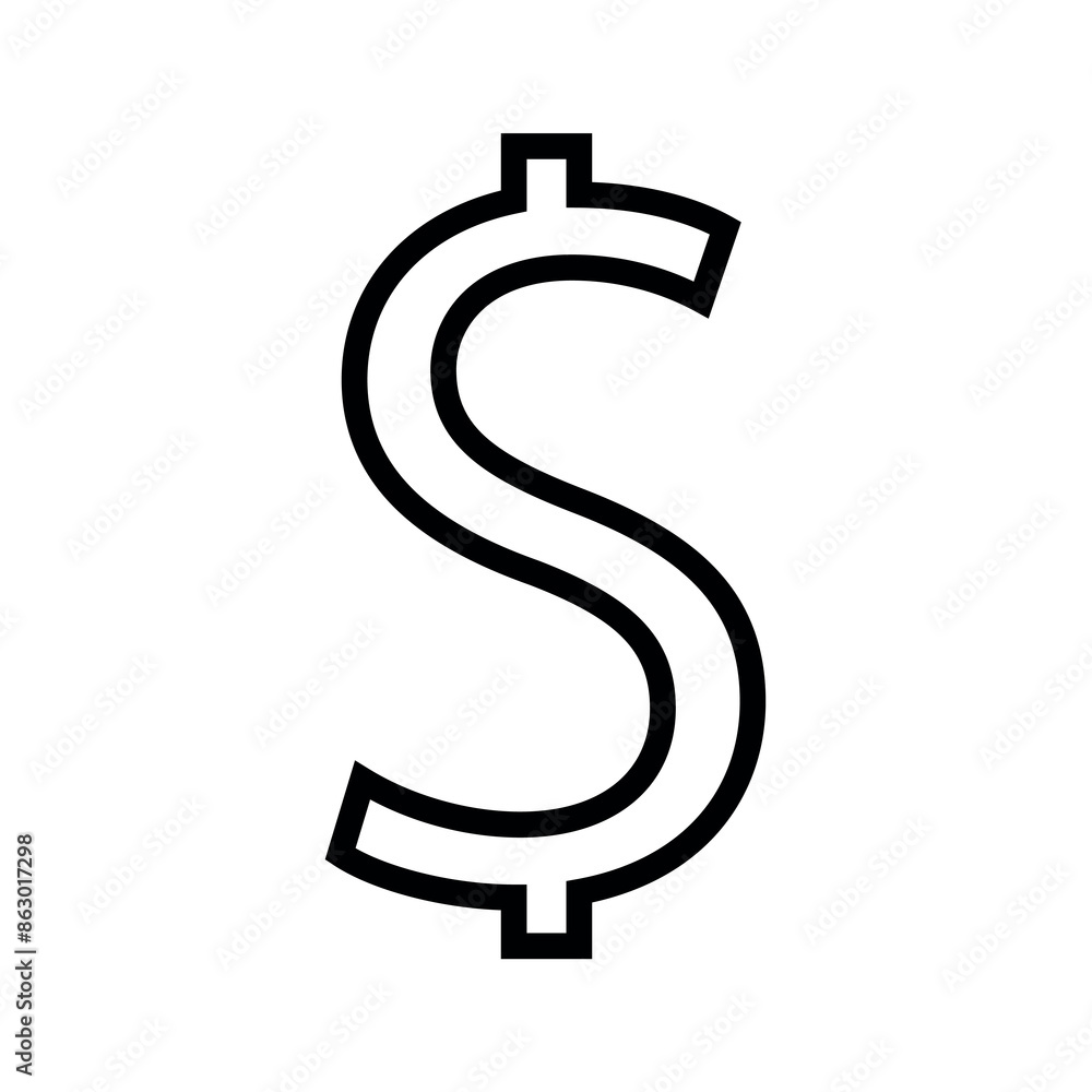 dollar sign isolated on white, vector design dollar sign isolated on white, vector design
