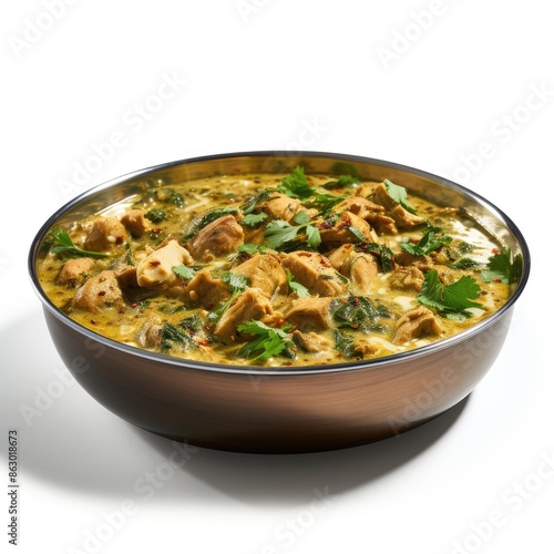 Delicious Methi Malai Murg in a Bowl Garnished with Fresh Herbs