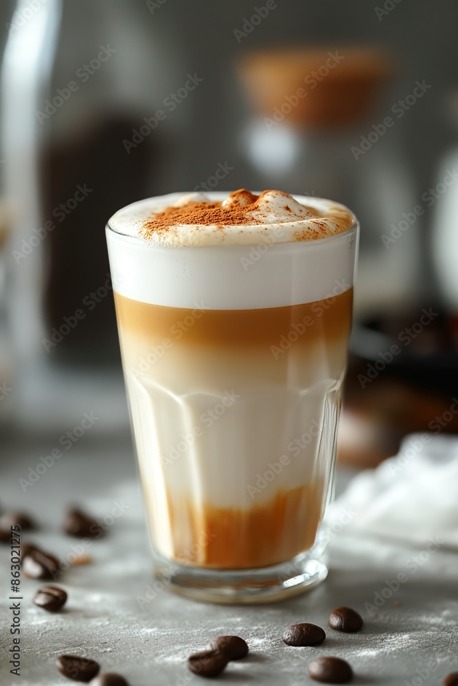 Cup of Cappuccino. Coffee latte preparation process. Image for cafe menu, Banner Cup of Cappuccino. Coffee latte preparation process. Image for cafe menu, Banner