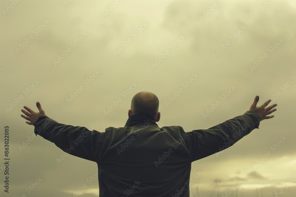 A person extending their arms upwards, possibly in celebration or expression A person extending their arms upwards, possibly in celebration or expression