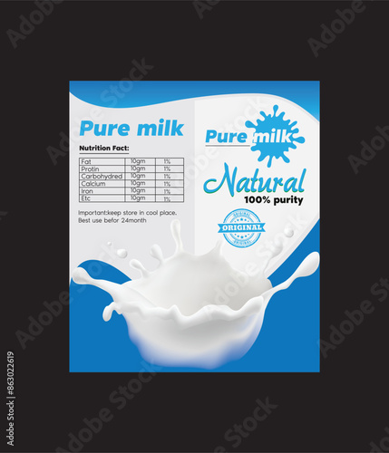 Milk-Package Design, dairy milk label design, Milk Bottle Packaging
