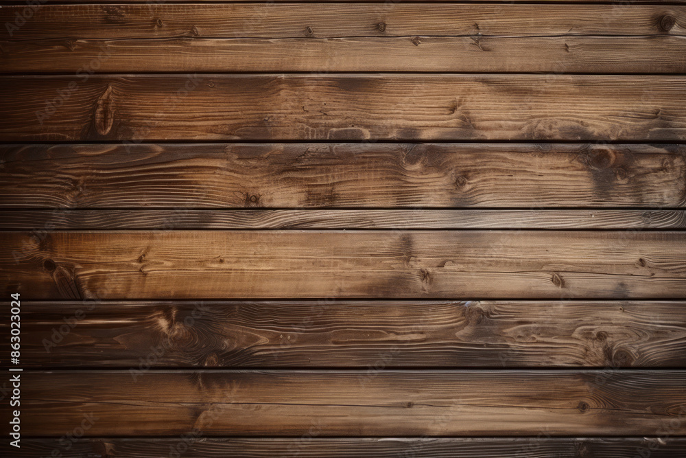 Naklejka premium Processed collage of old rustic dark brown wood planks texture. Background for banner, backdrop