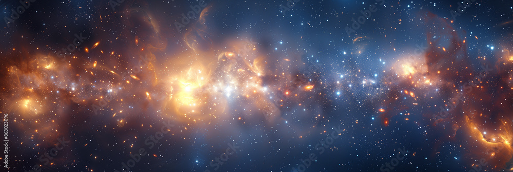 Enchanting Cosmic Vista: A Stellar Journey Through the Star-Studded Infinity of Space. Universe, stars, deep space. Wide Horizontal Template, poster, banner, cover, header. Generative Ai content Enchanting Cosmic Vista: A Stellar Journey Through the Star-Studded Infinity of Space. Universe, stars, deep space. Wide Horizontal Template, poster, banner, cover, header. Generative Ai content