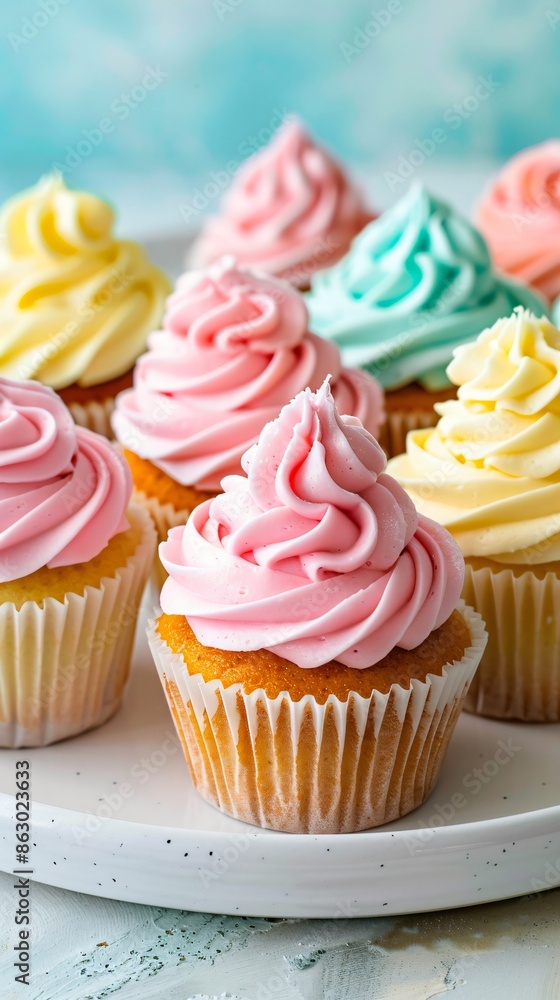 Colorful Cupcakes with a Copy Space Colorful Cupcakes with a Copy Space