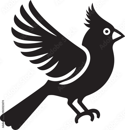 cardinal silhouette vector illustration