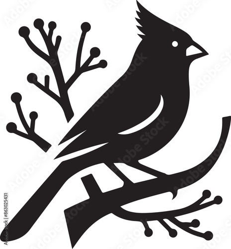 cardinal silhouette vector illustration
