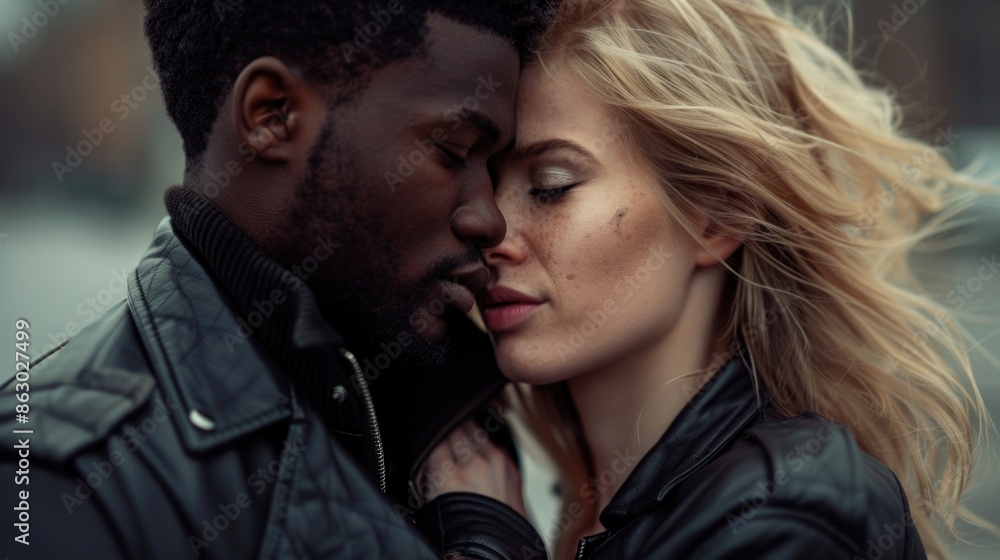 A man and a woman standing close to each other, conveying intimacy and companionship A man and a woman standing close to each other, conveying intimacy and companionship
