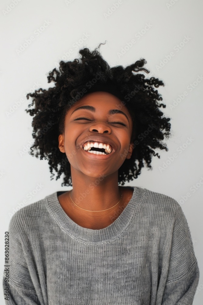 A happy woman with a wide smile, suitable for use in various contexts such as advertising or social media A happy woman with a wide smile, suitable for use in various contexts such as advertising or social media
