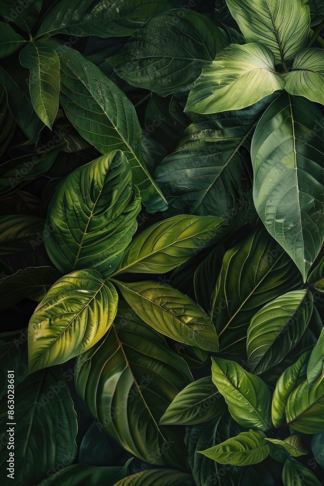 custom made wallpaper toronto digitalA close-up view of a bunch of green leaves, perfect for illustrating nature and the environment