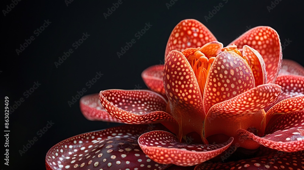 Close-Up of a Red and White Spotted Flower Close-Up of a Red and White Spotted Flower