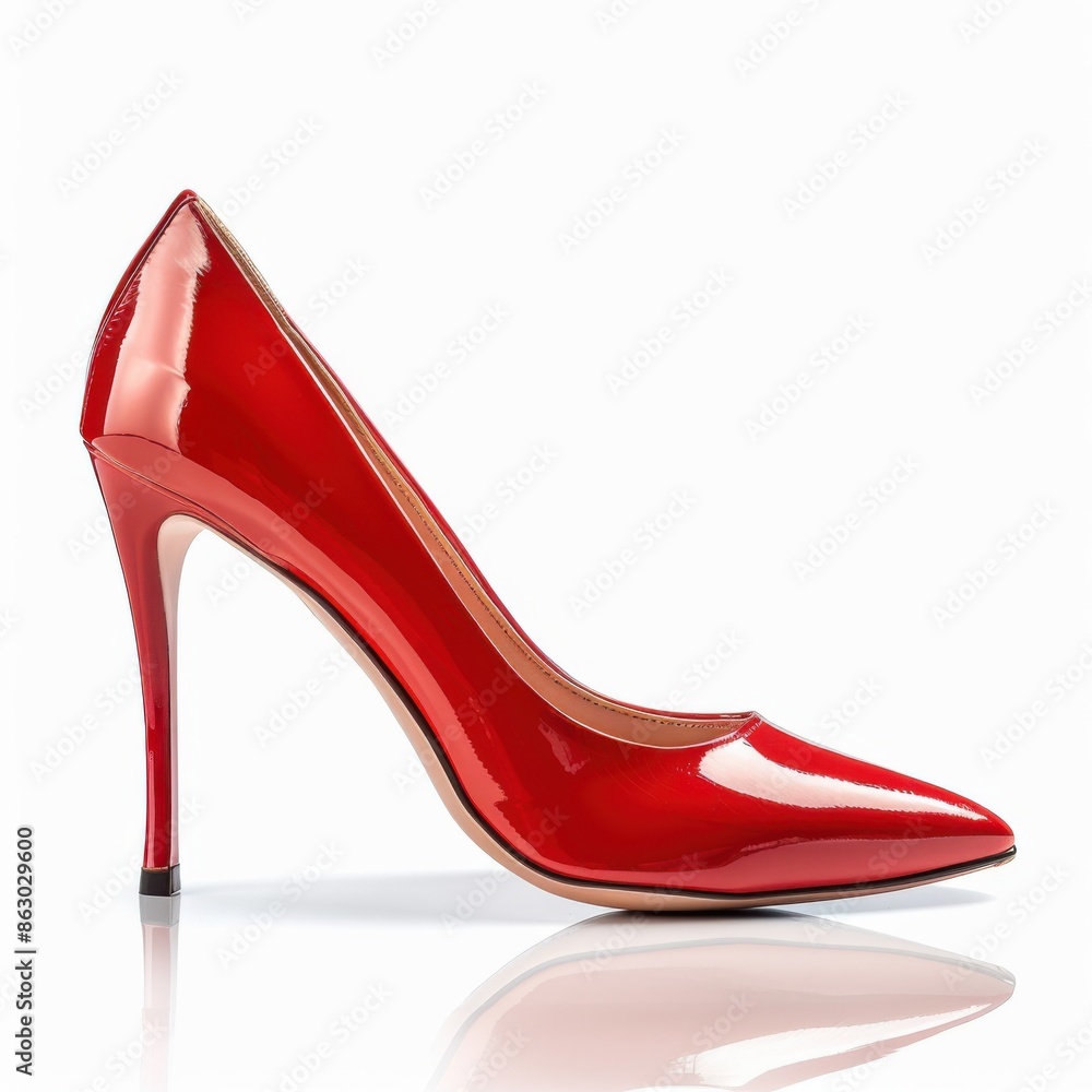 High Heel Shoe. Red Leather Shoe Elegant Isolated Fashion Footwear High Heel Shoe. Red Leather Shoe Elegant Isolated Fashion Footwear