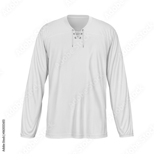 An image of a White Hockey Jersey isolated on a white background