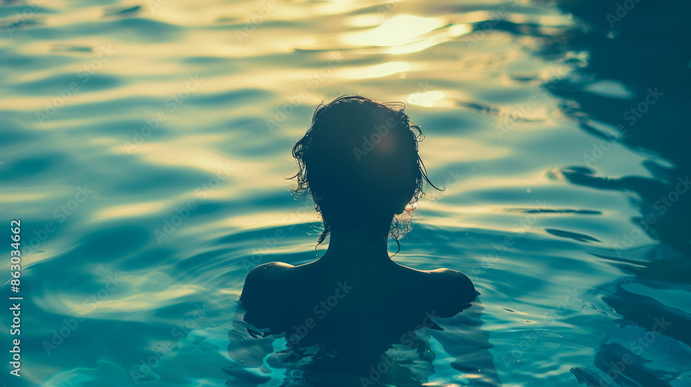 A woman is swimming in a pool A woman is swimming in a pool