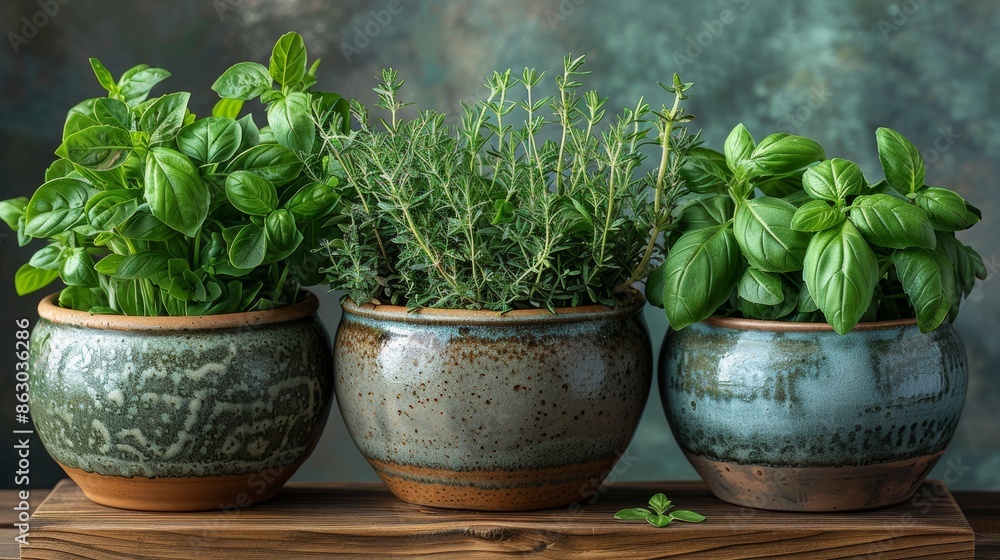 A still life arrangement featuring a variety of herbs, such as basil, rosemary, and mint. A still life arrangement featuring a variety of herbs, such as basil, rosemary, and mint.