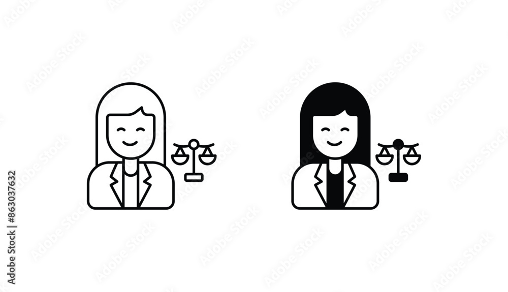 Fototapeta premium Lawyer icon design with white background stock illustration