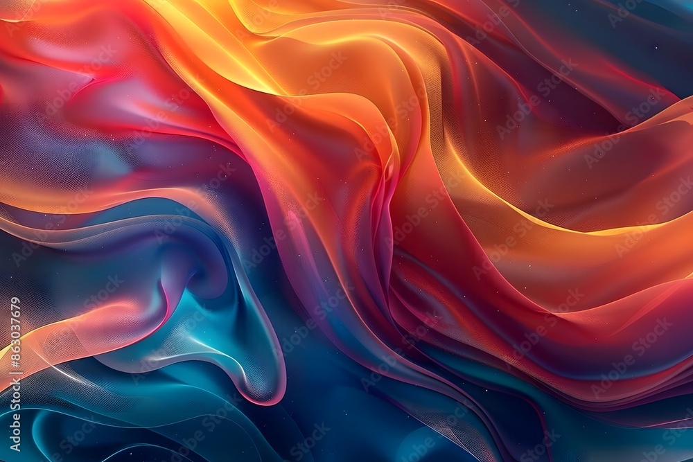 Obraz premium Vivid Abstract Waves of Colorful Light